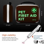 Cat & Dog First Aid Kit - High Visibility Reflective Zipper with Fluorescent Letter Print - 108 pcs with Dog Thermometer, Emergency Card & Pet First Aid Kit Manual Book - Image 2