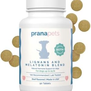PranaPets Lignans & Melatonin with Biotin Blend Naturally Aids in Relieving Symptoms of Cushing’s in Dogs up to 25 lb | Promote Healthy Balance & Overall Well-Being