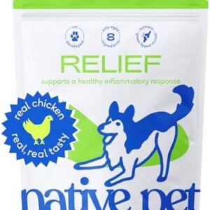 Native Pet Pain Relief for Dogs - Collagen for Dogs Promotes Joint Health, Reduce Inflammation & Stiffness - Senior Pup Joint Supplement - Natural Pain Reliever for Active & Aging Pets - 120 Chews