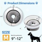2-in-1 Inflatable Dog Cone Collar with Detachable Anti-Licking Shield, Soft Adjustable Elizabethan Collar for Dogs After Surgery (M, Grey) - Image 3