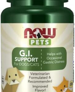 NOW Foods Pet Health, G.I. Support Supplement, Formulated for Cats & Dogs, NASC Certified, 90 Chewable Tablets