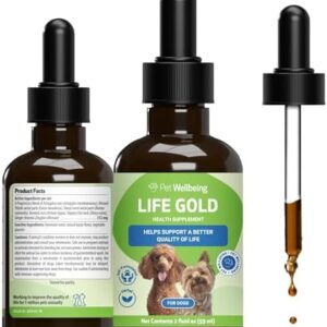Pet Wellbeing Life Gold for Dogs - Vet-Formulated - Immune Support and Antioxidant Protection - Natural Herbal Supplement 2 oz (59 ml)