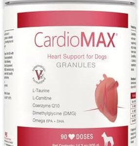 Heart Support Granules for Dogs - L-Taurine, L-Carnitine, EPA and DHA, Coenzyme Q10 - Aids Circulatory Strength, Cardiovascular Support, Heart Muscle Function - USA Made - 90 Doses