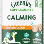 Greenies Supplements Calming Chews for Dogs Chicken Flavor, 14.7 oz Container of 80 ct. Soft Chews Dog Calming Supplements