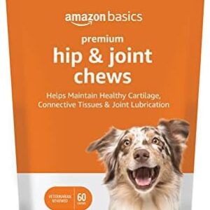 Amazon Basics Premium Dog Hip & Joint Supplement Chews with EPA and DHA, Chicken Liver Flavor, 60 Count (Previously Solimo)