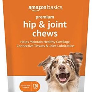 Amazon Basics Premium Dog Hip & Joint Supplement Chews with EPA and DHA, Chicken Liver Flavor, 120 Count (Previously Solimo)