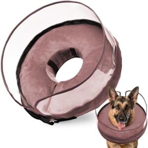 BARKLESS Dog Cone, Inflatable Dog Cone After Surgery for Large Breeds, Soft Surgery Collar with Enhanced Anti-Licking Guard Shield for Pets, Protective Donut Collar