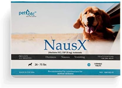 Anti-Motion Sickness and Nausea Relief for Medium Breed Dogs, Relief for Disorientation and Dizziness, 20 Tablets