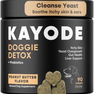 Kayode Doggie Detox - Yeast Relief & Liver Support | Helps Reduce Itching, Yeast Overgrowth & Improve Gut Immunity with 1 Bil CFU Probiotics. All Natural Detox & Cleanse Supplement.