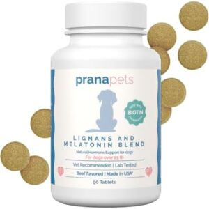 PranaPets Lignans & Melatonin with Biotin Blend Naturally Aids in Relieving Symptoms of Cushing’s in Dogs Over 25 lb | Promote Healthy Balance & Overall Well-Being