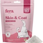 Fera Pet Organics Skin & Coat Goat Milk Cat & Dog – Vet Created - Pet Coat Thickness & Skin Hydration - Collagen, Biotin & Vitamin C - 60 Servings