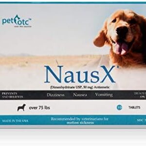 Anti-Motion Sickness and Nausea Relief for Large Breed Dogs, Relief for Disorientation and Dizziness, 30 Tablets