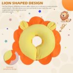 IEUUMLER Inflatable Recovery Dog Collar, Protective Donut Cone, Adjustable Soft Collar for Dog and Cat After Surgery Prevent from Biting & Scratching EU002 - Orange Lion L - Image 6