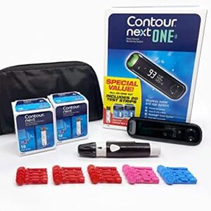 CONTOUR NEXT ONE Blood Glucose Monitoring System All-in-One Kit for Diabetes
