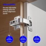 Burks Hinges 2 Pack Lazy Susan Hardware 90 Degree Pie Cut Bifold Door Hinge Corner Cabinet Door Hardware - Image 4