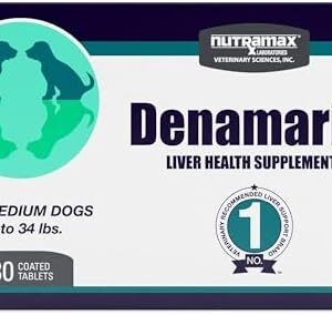 Nutramax Laboratories Denamarin Liver Health Supplement for Medium Dogs - With S-Adenosylmethionine (SAMe) and Silybin, 30 Tablets