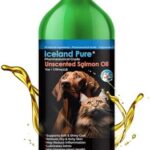Salmon Oil | Unscented Pharmaceutical Grade | 1118mg of Omega-3 per teaspoon | Liquid Food Supplement For Dogs and Cats | BPA-Free Brushed Aluminum Epoxy coated Bottle with Pump 33oz