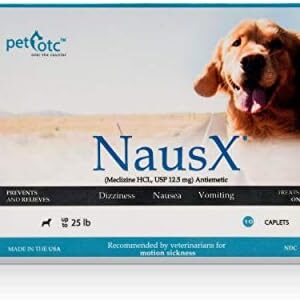 Anti-Motion Sickness and Nausea Relief for Small Breed Dogs, Relief for Disorientation and Dizziness, 10 Tablets