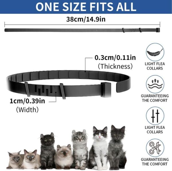 4 Pack Flea Collar for Cats, 32 Months Flea and Tick Prevention for Cats, Waterproof Cat Flea Collar, Natural Cat Flea and Tick Treatment, Adjustable Flea and Tick Collar for Cats Kittens(4 Colors) - Image 6