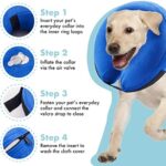 E-KOMG Dog Cone After Surgery, Protective Inflatable Collar, Blow Up Dog Collar, Pet Recovery Collar for Dogs and Cats Soft (Large(12"-18"), Blue) - Image 3