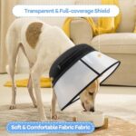 2-in-1 Inflatable Dog Cone Collar with Detachable Anti-Licking Shield, Soft Adjustable Elizabethan Collar for Dogs After Surgery (L, Black) - Image 6