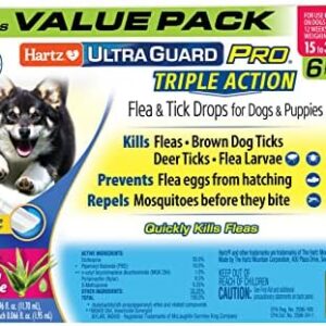 Hartz UltraGuard Pro Topical Flea & Tick Prevention for Dogs and Puppies, 15-30 lbs 6 Monthly Treatments