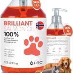 Salmon Oil for Dogs - Healthy Skin & Coat, All Natural Norwegian Fish Oil Food Supplement for Pets, Omega 3 EPA DHA, Ideal for Shedding, Allergy, Itching, Dry Skin, Joint & Bone Health - 16.9 Oz
