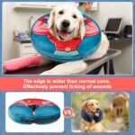 BEAUTYZOO Dog Cone Collar After Surgery for Large Medium Dogs, Soft Dog Cone Alternative to Stop Licking, Comfortable Inflatable Dog Recovery Cones, Dog Neck Donut Not Block Vision E-Collar, Blue M - Image 3