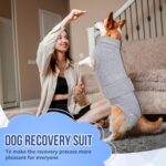 SlowTon Dog Surgery Recovery Suit - Zipper On Dog Onesies After Surgery for Female Male Dogs, Abdominal Wounds Bandages Cone/E-Collar Alternative Dogs Surgical Body Suit (Grey, XXL) - Image 7
