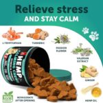Hemp Calming Chews for Dogs - Dog Calming Chews - Dog Anxiety Relief Treats with Hemp Oil, Turmeric, Valerian, Ginger - Health and Wellness Supplements for Dogs - Hip and Joint Support - 120 Treats - Image 4
