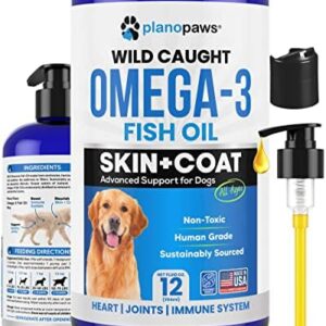 Omega 3 Fish Oil for Dogs - Better Than Salmon Oil - Dog Fish Oil Supplement to Reduce Shedding & Itching - Supports Joints, Brain, and Heart Health - Skin and Coat Supplement - Liquid Fish Oil