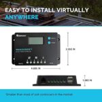 Renogy 10 Amp 12V/24V PWM Negative Ground Solar Charge Controller Compact Design w/LCD Display for AGM, Gel, Flooded and Lithium Battery, Wanderer 10A - Image 2