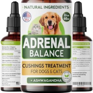 Аdrеnаl Balance for Dogs and Cats - Cushings Treatment for Pets, Аdrеnаl Support w/Ashwagandha, Licorice Root, Rhodiola Rosea – Best Cushings Treatment for Dogs - 2oz Harmony Herbal Drops