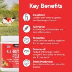 iHeartDogs Allergy & Itch Relief for Dogs with Salmon Oil, Quercetin, Colostrum, Antioxidants and Probiotics - 90 Count - Image 2