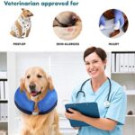 E-KOMG Dog Cone After Surgery, Protective Inflatable Collar, Blow Up Dog Collar, Pet Recovery Collar for Dogs and Cats Soft (Large(12"-18"), Blue) - Image 4