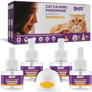 Cat Pheromones Calming Diffuser – Therapet Md Cat Diffuser Refills 4 x 48ml & 1 Plug Cat Calming Diffuser | Pheromone Diffuser for Cats, Reduces Stress & Anxiety Naturally