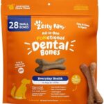 Zesty Paws Dental Bones - Fights Tartar & Plaque - Gum, Teeth & Bone Health - Cinnamon for Dog Breath - Immune, Joint, Gut, Skin & Coat Support - Omega 3 EPA & DHA and Calcium - Small Dogs - 28 ct…