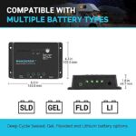 Renogy Wanderer Li 30A 12V PWM Negative Ground Solar Charge Controller Solar Panel Regulator w/ Temp Sensor Function Fit for Lithium, Sealed, Gel, and Flooded Batteries, Wanderer Li 30A - Image 3