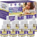 Cat Calming Diffuser Refill, 8 Pack Pheromones for Cats Multicat Diffuser Plug in Refill Pheromone to Calm Cats Soothing Feline Anxiety Stress 48ml Each Fit All Common Diffusers