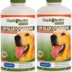 LIQUIDHEALTH 32 Oz K9 Liquid Glucosamine for Dogs, Puppies and Senior Canines - Chondroitin, MSM, Hyaluronic Acid – Joint Health, Dog Vitamins Hip Joint Juice, Dog Joint Oil (2-Pack)