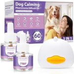 Dog Pheromones Calming Diffuser 3 In 1 Advanced Kit Appeasing Pheromone Diffuser to Calm Pet (1 Plug in+2 Pack 48ml Refill) for Anxiety Relieve Relief Reduce Aggression Fighting Stress (Tasteless)
