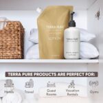 Terra Pure Spa Collection 1 Liter Lotion Refill Bag For Soap Dispensers | Bulk Toiletries for Vacation Rentals, and Home Bathroom Showers | Green Tea Lemongrass | Single - Image 2