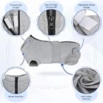 SlowTon Dog Surgery Recovery Suit - Zipper On Dog Onesies After Surgery for Female Male Dogs, Abdominal Wounds Bandages Cone/E-Collar Alternative Dogs Surgical Body Suit (Grey, XXL) - Image 2