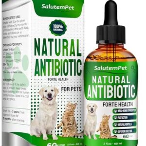 Natural Antibiotics for Dogs to Help with Allergies and UTIs | Kennel Cough Medicine for Dogs | Cat Antibiotics for Infection | Herbal Supplement is Excellent for All Breeds and Ages | 2 oz