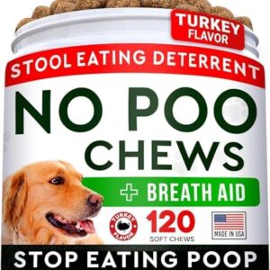 STRELLALAB No Poo Chews for Dogs - Coprophagia & Stool Eating Deterrent with Probiotics, Digestive Enzymes & Breath Aid Support - Stop Dog Poop Eating - Made in The USA - 120 Soft Chews