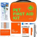Cat & Dog First Aid Kit - High Visibility Reflective Zipper with Fluorescent Letter Print - 108 pcs with Dog Thermometer, Emergency Card & Pet First Aid Kit Manual Book
