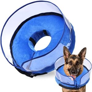 BARKLESS Dog Cone, Inflatable Dog Cone After Surgery for Large Breeds, Soft Surgery Collar with Enhanced Anti-Licking Guard Shield for Pets, Protective Donut Collar