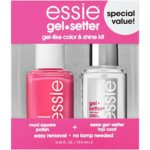 essie Gel Couture Nail Polish Kit, Hot Pink Nail Polish + Top Coat, Mod Squad, 0.46 oz each
