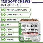 Advanced Hemp Hip & Joint Supplement for Dogs - Glucosamine for Dogs - Dog Joint Pain Relief Treats - Chondroitin Turmeric MSM Hemp Oil - Hemp Treats for Joint Health - Senior Mobility Support Chew - Image 5