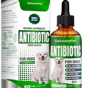 Dog Antibiotics | Natural Antibiotics for Dogs to Help with Infections, Cough, Allergies | Dog UTI Treatment for All Breeds | Puppy & Dog Itch Relief | No GMOs | 2 Oz